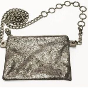 Deena & Ozzy Metallic Silver Wristlet